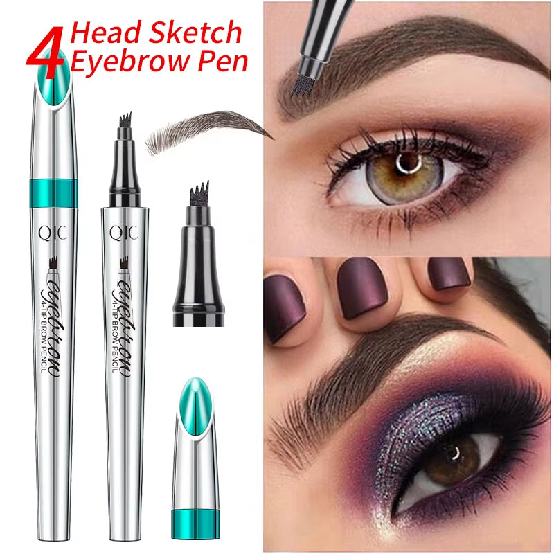 4 Points Eyebrow Tattoo Pen 5 Colors Liquid Brow Pencil