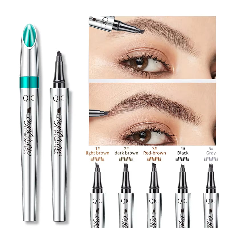 4 Points Eyebrow Tattoo Pen 5 Colors Liquid Brow Pencil