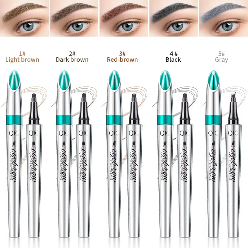 4 Points Eyebrow Tattoo Pen 5 Colors Liquid Brow Pencil