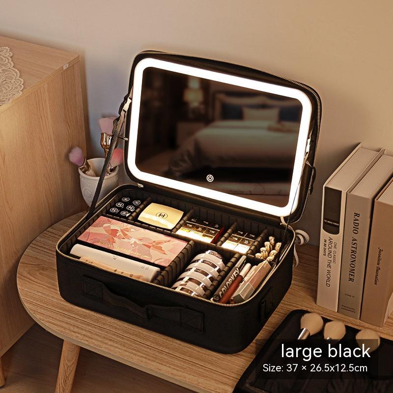 With Mirror And LED Light Cosmetic Bag Skin Care Storage Box - Touch of Essence Beauty Bar