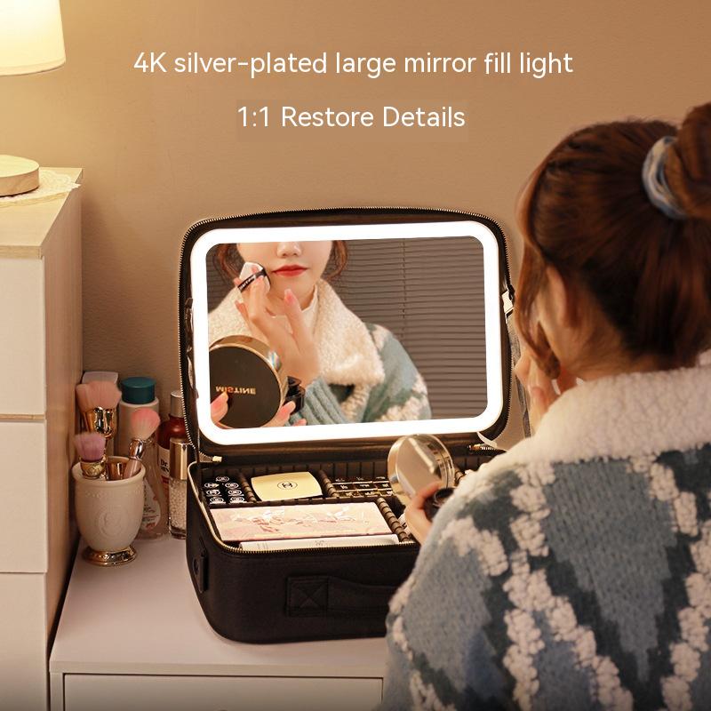 With Mirror And LED Light Cosmetic Bag Skin Care Storage Box - Touch of Essence Beauty Bar