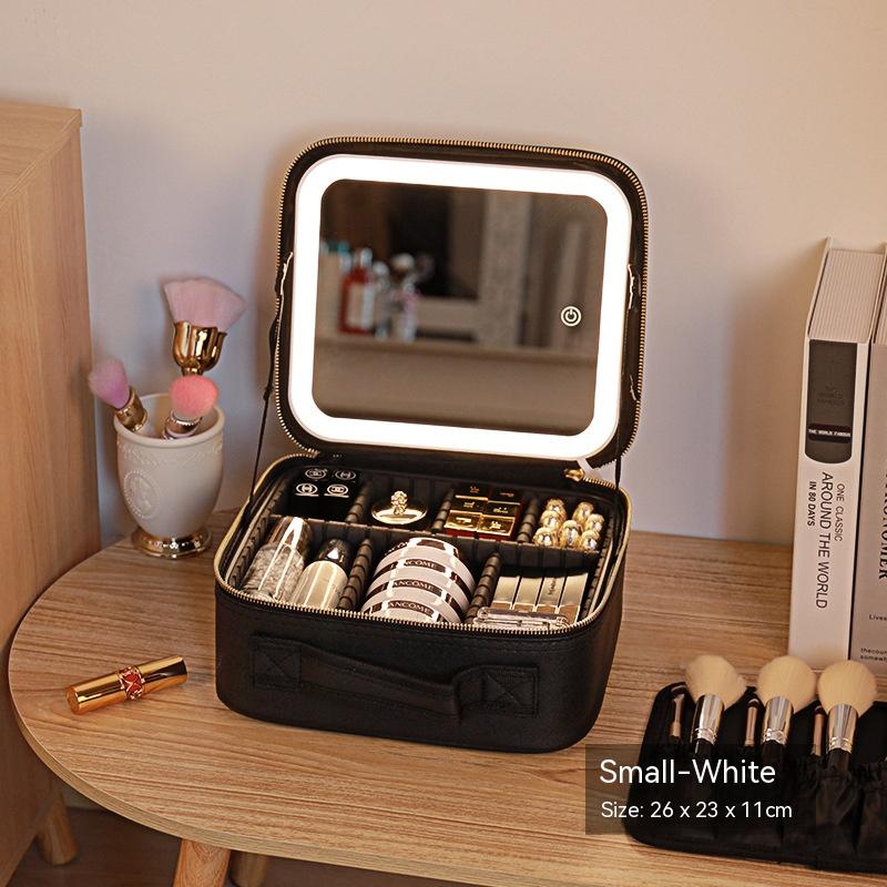 With Mirror And LED Light Cosmetic Bag Skin Care Storage Box - Touch of Essence Beauty Bar